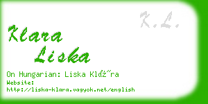 klara liska business card